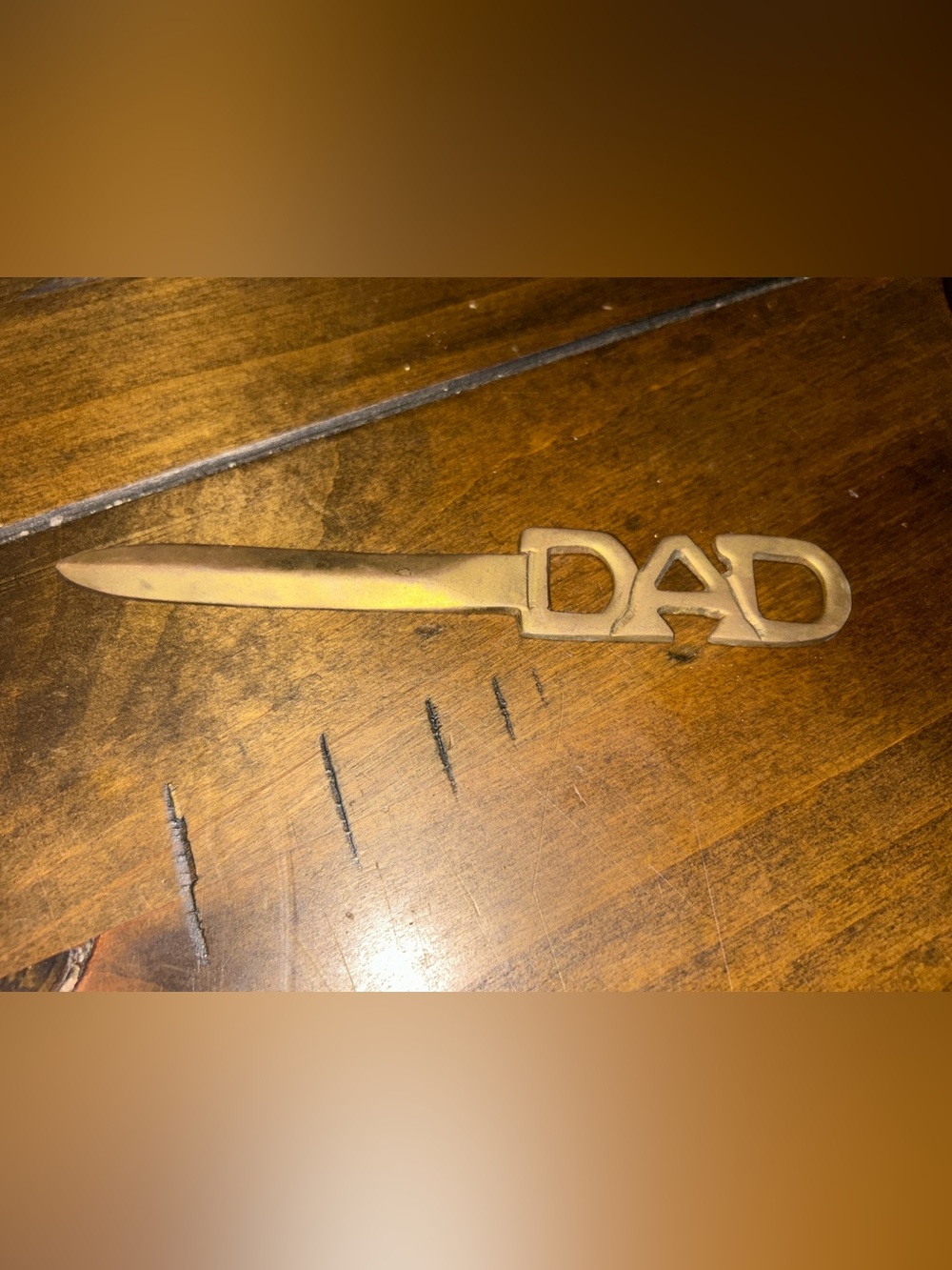 DAD Brass Letter Opener - Vintage Fathers Tool GUC